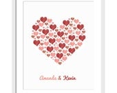 Custom Wedding Gift - Wall Art - Home Decor 8 x 10 - Personalized Print - Heart - Valentines - Love - Anniversary - Wedding