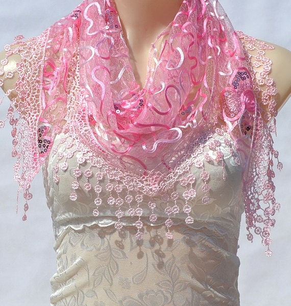 New spring and summer unique fashion, lace Sequin triangle scarf, shawl, scarf embroidered flowers, soft comfort women accessories