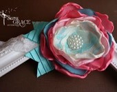 Bubblicious (deep pink, light pink, teal, ivory, ribbon, pearl, chiffon, lace)