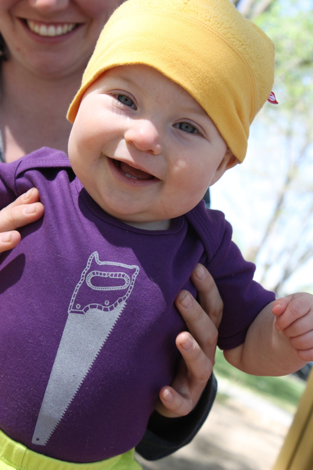 Carpent-Her, saw bodysuit for girls, 100% organic cotton