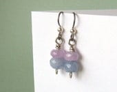 Minimalist Lilac And Blue Earrings Silver Niobium Ear Wires Spring Summer Simple Elegant