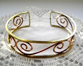 Harper 12KT GF Vintage 1940's Scroll Cuff Bracelet