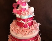 Sale 10% OFF --- Small Baby Girl Diaper Cake