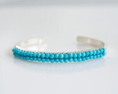 Turquoise Bangle Bracelet, Turquoise Bracelet, Blue Bracelet, Silver Bangle Bracelet