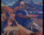 Original oil painting abstract impressionism "North Rim of the Grand Canyon" 20 x 20