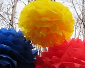 12 Mixed Sizes (L,M,S,XS) Tissue Party Poms--Over 50 colors available