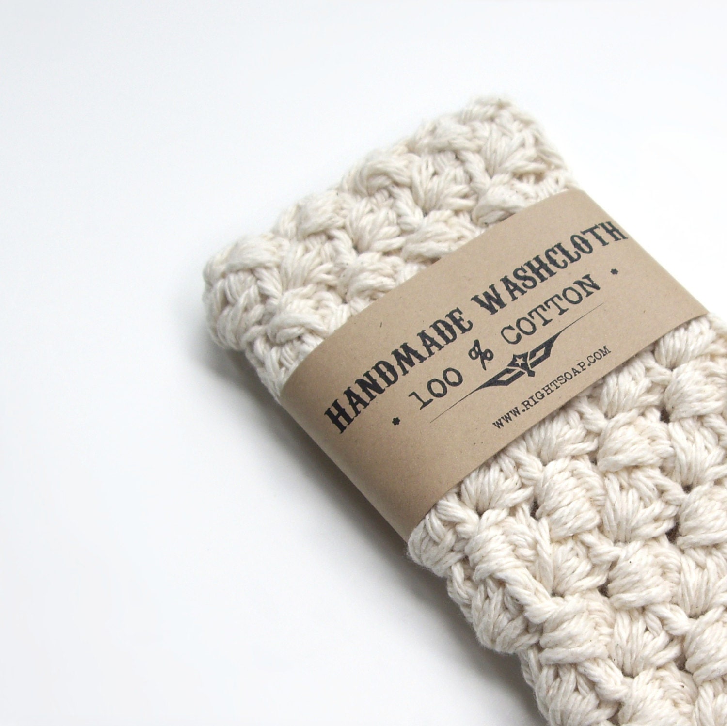 WASHCLOTH - 100% COTTON, handmade washcloth, wash cloth, crochet washcloth - RightSoap