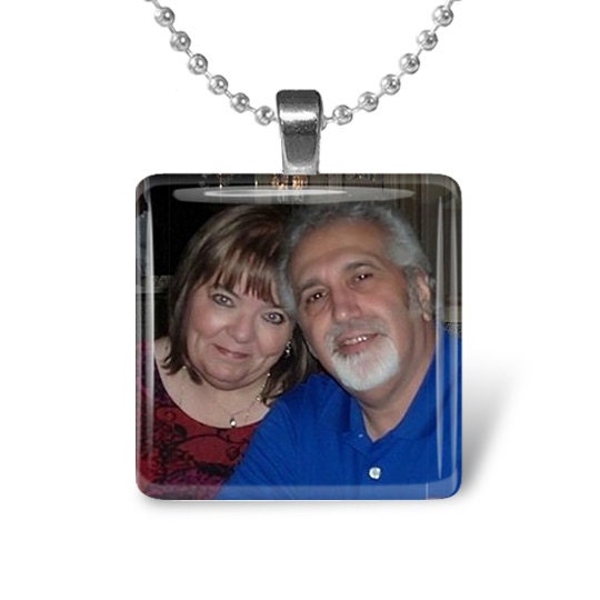 Custom Photo Square Glass Tile Pendant