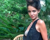 Funky Punky waistcoat from woven cotton full of studs - one piece only