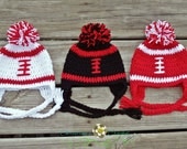 TODDLER - Husker Football Beanie w/ Pom & Braids