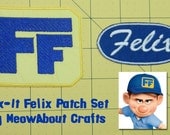 Fix-It Felix Jr. embroidered patch set - hat and shirt patches - Wreck-it Ralph