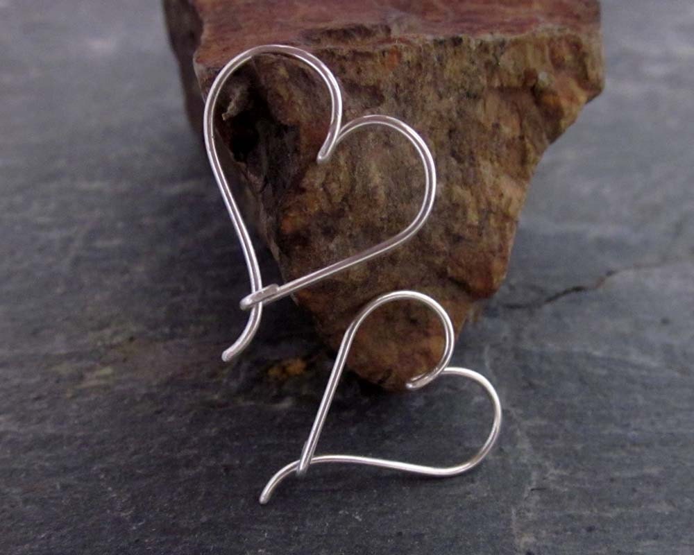 Sterling Silver Heart Earrings - 925 Sterling Silver Earrings, Endless Heart Earrings, Dangle Earrings, Infinity Heart, Heart Jewelry