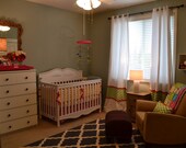 Chevron and Kumari Garden crib bedding