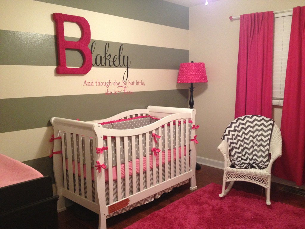 Custom crib set includes crib skirt and bumper with piping or ruffles-Many colors available