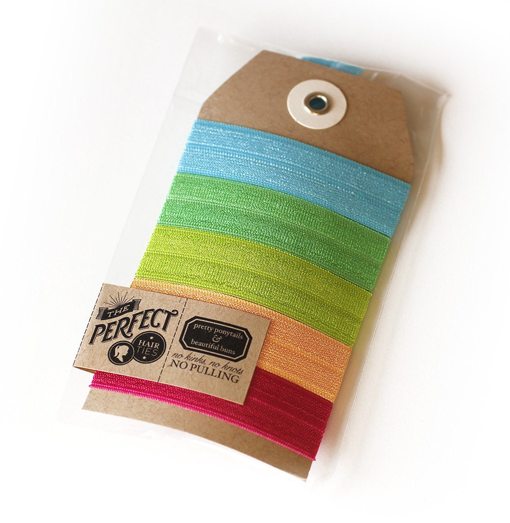 Perfect Hair Ties - Neons - Set of 5 Elastic Hair Ties