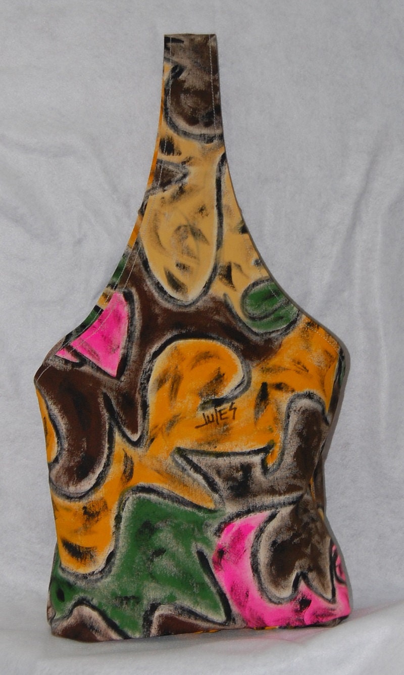 Large Tote Bag Yoga Bag Beach Bag Diaper Bag Hand Painted Everything Bag Unique Colorful Original Wearable Art  "Play Is The Way"
