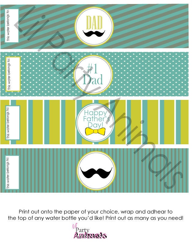 DIY Printable Fathers day Water Bottle Labels INSTANT DOWNLOAD Il_170x135