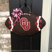 Oklahoma Football Burlap Door Hanger