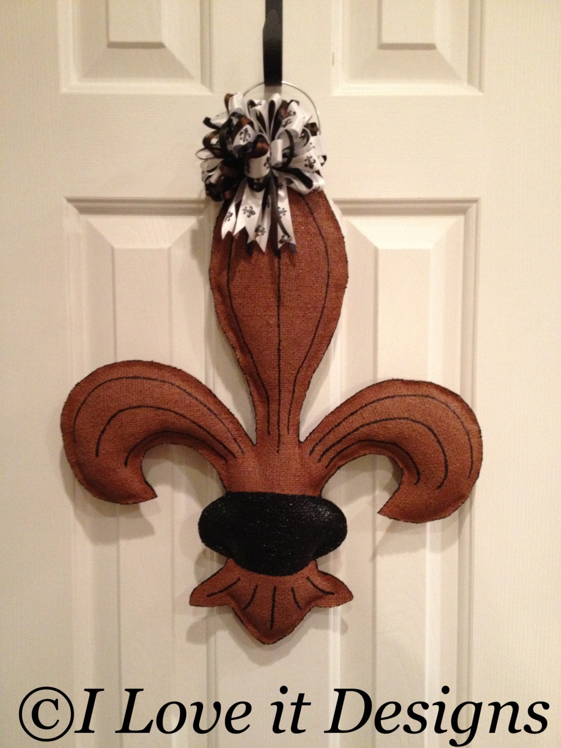 Fleur de lis Burlap Door Hanger