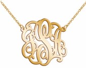 Monogram Necklace Hand Made Custom  Monogram Initials Personalized K Party Gold Tone Jewelry     Pendant   Bracelet   Earrings  Keychains