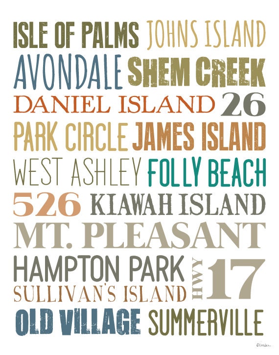 Charleston, SC City No. 2 Typography Poster
