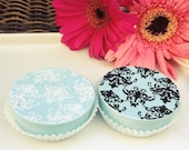 Blue Chocolate Damask Chocolate Covered Oreos Wedding Favors Baby Shower Favor