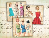 Digital Collage Sheet - 2 inch Squares - Gift Tags - Printable Download - Instant Download for paper goods, scrapbook - FASHION ART