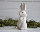 1930's Early Vintage Japan Bisque White Rabbit Bunny