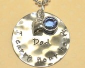 I Carry Your Heart...Sterling Silver Personalized Custom Hand Stamped Necklace by Korena Loves