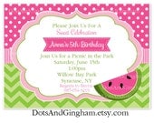 Watermelon Invitation-Chevron Watermelon Invitation-Pink Watermelon Invitation-Printable Watermelon Invitation-Watermelon Invite