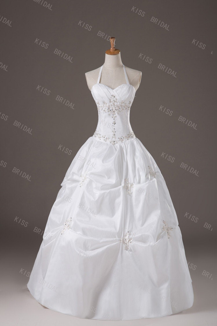 A-Line Cathedral Train Organza Wedding Dress Bridal Gown Ruffles Bridesmaid Dress Evening Prom Dress