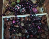 Whitman Candy Box Full of Earth-y Beads / findings / destash lot