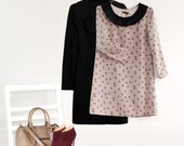 PETITES - SMALL Dusty Pink Long Sleeved Shift with Neck Ruffle