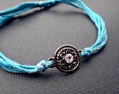 Cute Girly Turquoise Adjustable Handmade Friendship Charm Bracelet