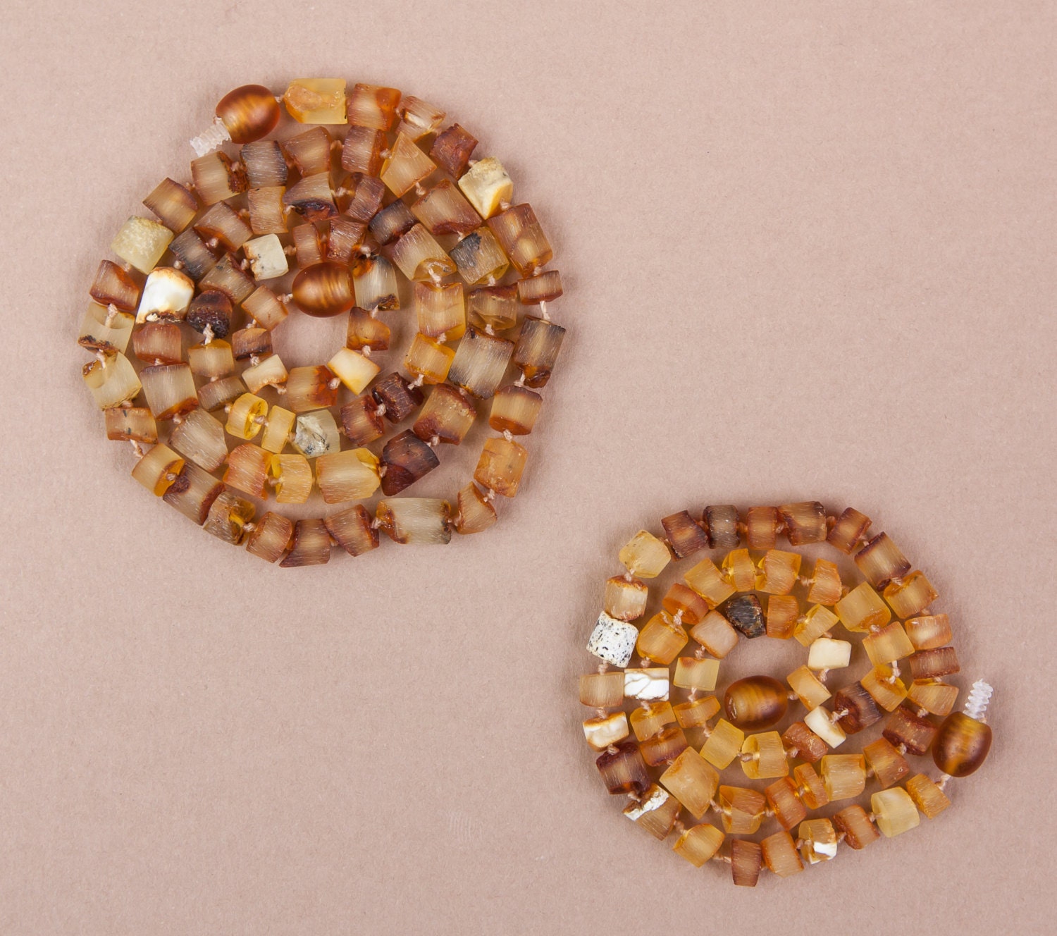 Baltic Amber teething necklace set for baby and mother