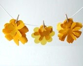 60 lemon yellow fabric flower die cuts, linen, twill, cotton, satin, velvet, for crafting, scrapbook, card making, applique, spring colors
