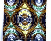 African Fabric,   WP008A, Wax Print,100% Cotton, Multicolored Brown, Per Fat Quarter.