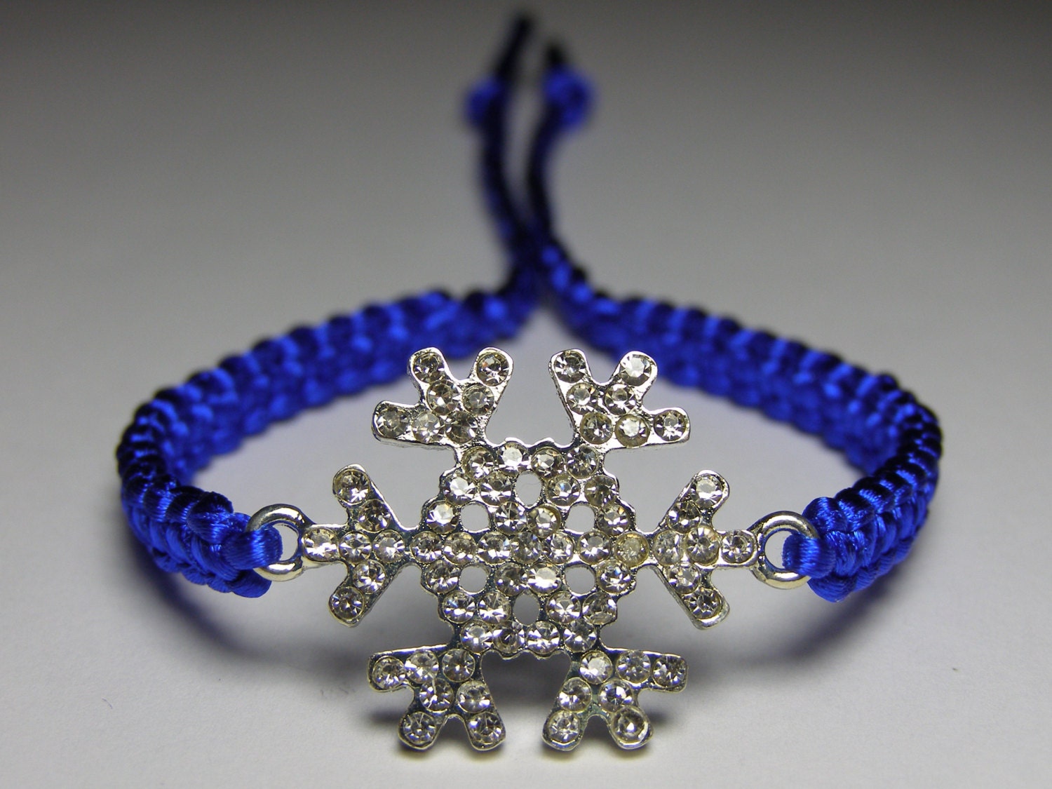 Snowflake bracelet with rhinestones