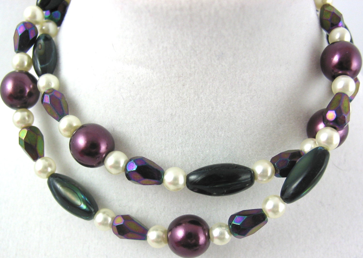 2 Purple Shimmer with purple and white Bracelets