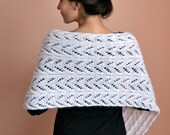 Snow white wedding - beautiful lace shawl - hand knitted - lace pattern handmade wedding shawl - Etsy UK