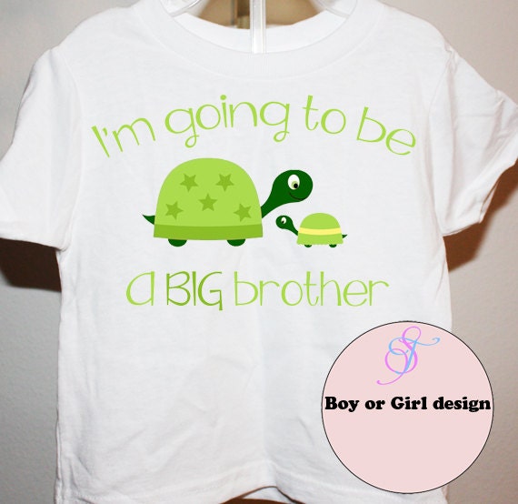 Big Brother Big Sister Turtle baby Announcement Shirt or Onesie
