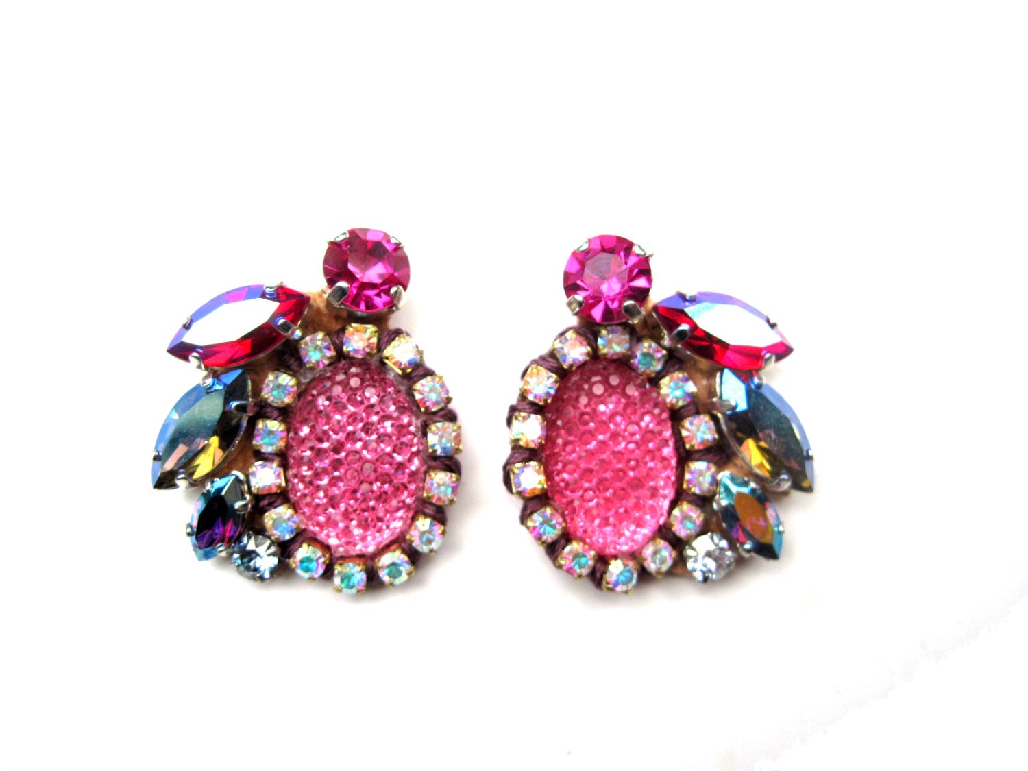 Swarovski rhinestone earrings - crystal earrings, bubble earrings, statement earrings, swarovski stud earrings