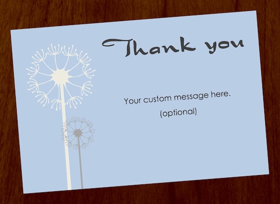 Dandelion 4x6 Custom Printable Thank You Card Il_570xn