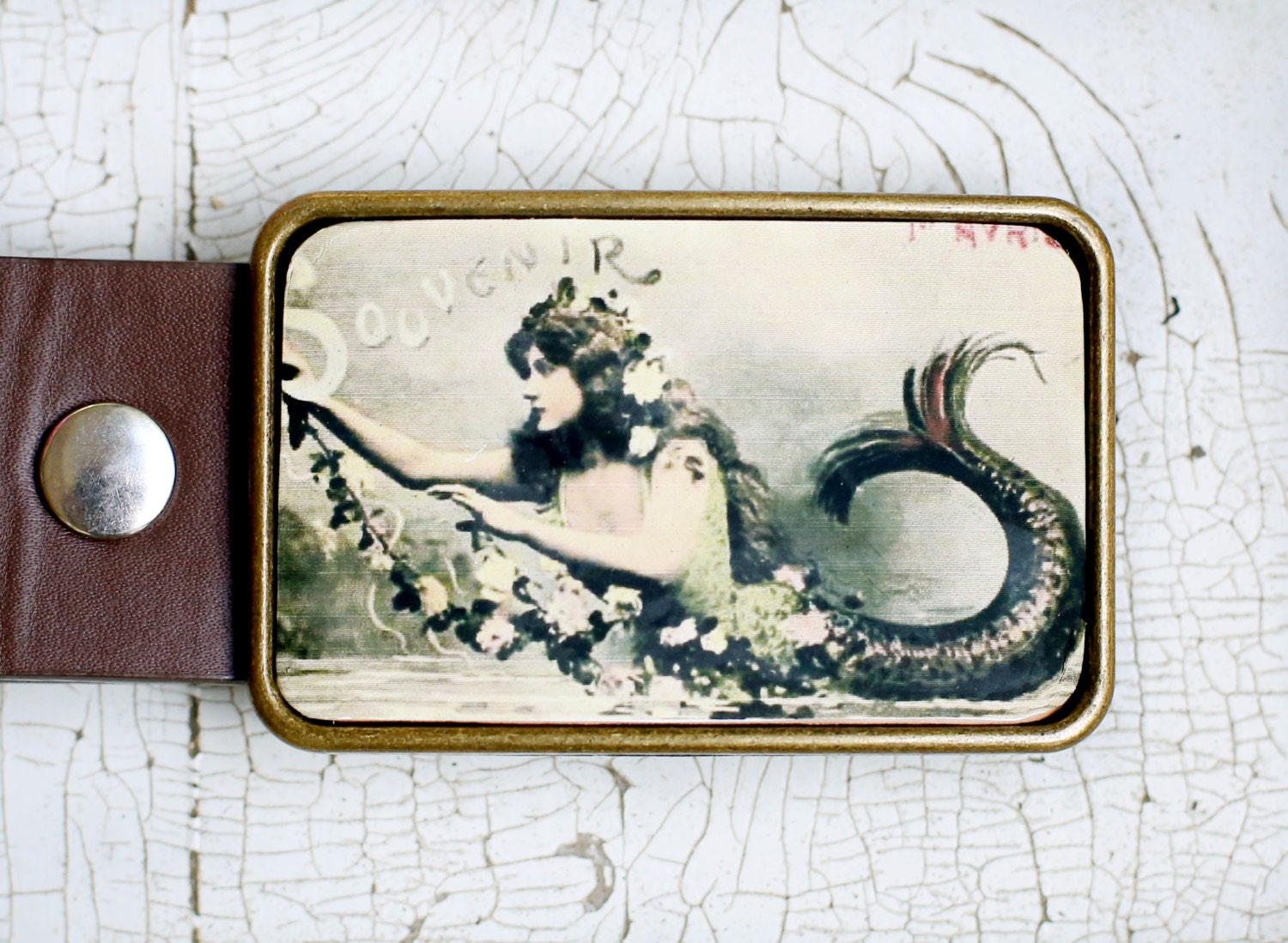 Mermaid - Brass Belt Buckle