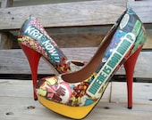 Tony Stark - Iron Man Red and Yellow Comic Book High Heels - Marvel - Geekery