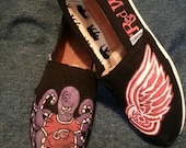 Hand-painted Custom Detroit Red Wings TOMS (or any sports team)  shoes