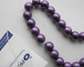 20 Beautiful Purple Czech Satin Glass Beads 6mm