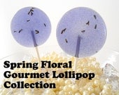 Spring Floral Gourmet Lollipop Collection - Set of 7 - Mothers Day Gift - Lavender Rose Honeysuckle Jasmine Violet - Spring Party Favors