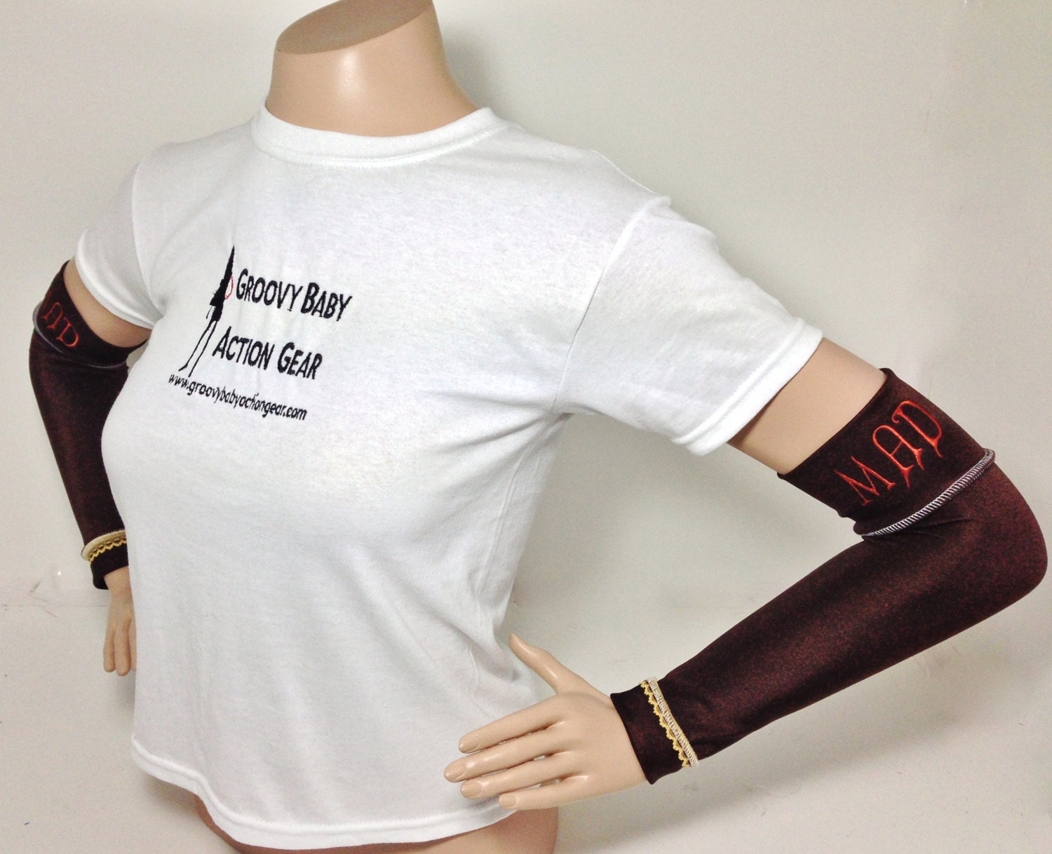 Mad Hatter inspired Costume running sleeves, arms for the mad runner in you.