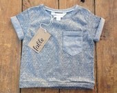 Organic Cotton Pocket Tee - Grey Triangles on Grey